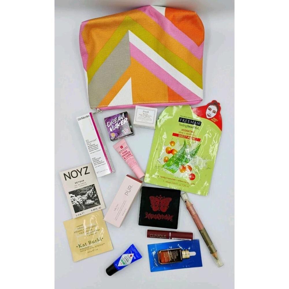 13 Pc Cosmetic Makeup Gift Set Stocking Stuffer Name Brand, Mix Sample Travel